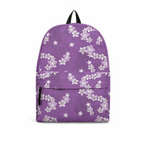 Hawaii Monstera Deliciosa Backpack Purple Plumeria Polynesian Pattern LT05 Purple - Polynesian Pride