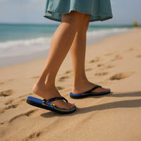 Hawaii Ocean Flip Flops Pineapple Turtle and Mango Reef Triggerfish and Kakau Tattoo LT03 - Polynesian Pride