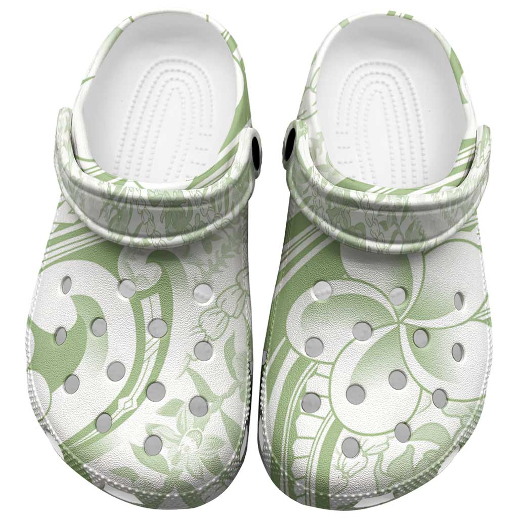Hawaii Plumeria Lokelani Pikake Lei Clogs Shoes Oma'oma'o Polynesian Tattoo