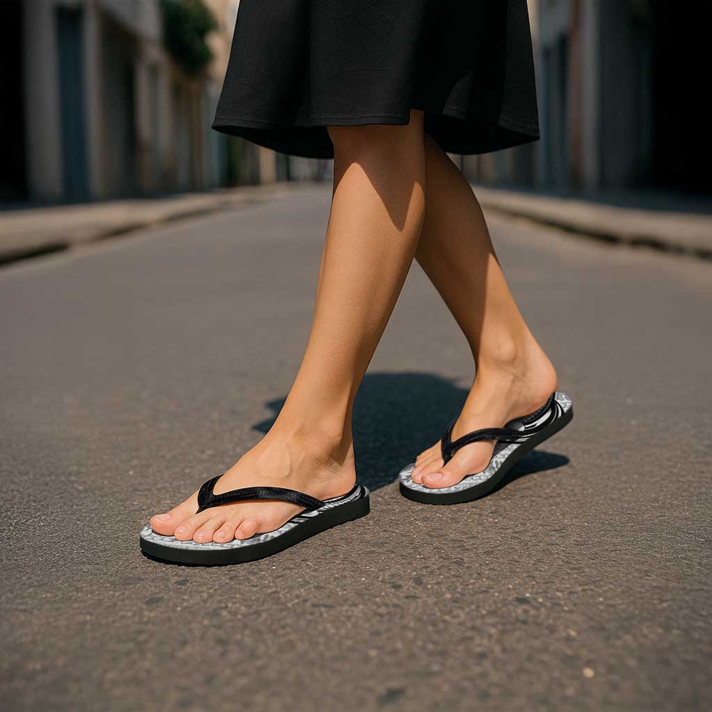 Hawaii Plumeria Lokelani Pikake Lei Flip Flops Ele'ele Polynesian Tattoo LT9 - Polynesian Pride
