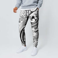 Hawaii Plumeria Lokelani Pikake Lei Jogger Pants Ele'ele Polynesian Tattoo LT9 - Polynesian Pride