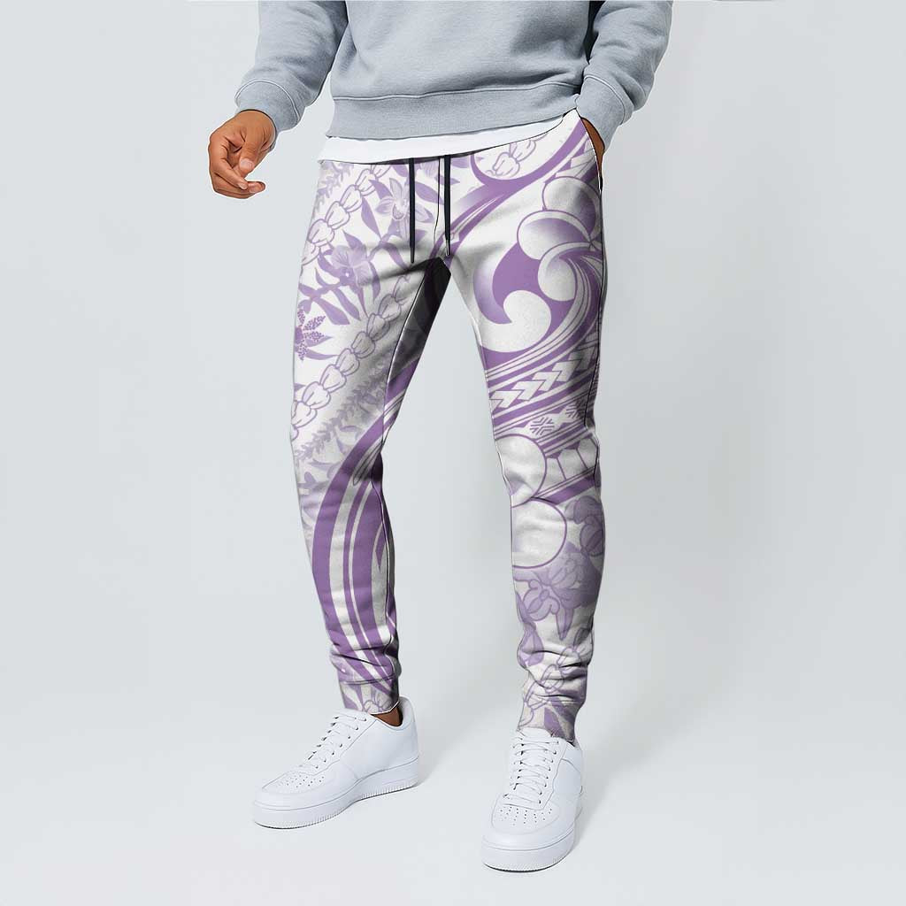 Hawaii Plumeria Lokelani Pikake Lei Jogger Pants Poni Polynesian Tattoo