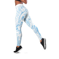 Hawaii Plumeria Lokelani Pikake Lei Leggings Uliuli Polynesian Tattoo
