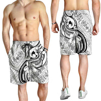 Hawaii Plumeria Lokelani Pikake Lei Shorts for Men Ele'ele Polynesian Tattoo