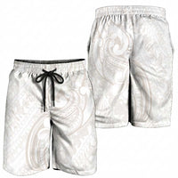 Hawaii Plumeria Lokelani Pikake Lei Shorts for Men Sandy Beige Polynesian Tattoo