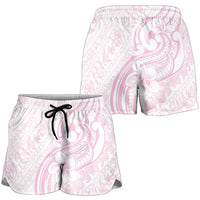 Hawaii Plumeria Lokelani Pikake Lei Shorts for Women Poni Mama Polynesian Tattoo LT9 - Polynesian Pride