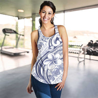 Hawaii Plumeria Lokelani Pikake Lei Women Racerback Tank Navy Blue Polynesian Tattoo LT9 - Polynesian Pride