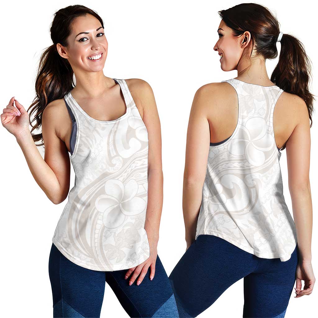 Hawaii Plumeria Lokelani Pikake Lei Women Racerback Tank Sandy Beige Polynesian Tattoo LT9 - Polynesian Pride