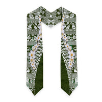Hawaii Plumeria Tribal Vintage Graduation Stole Special Green LT03 - Polynesian Pride
