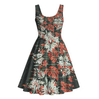 Hawaii Tartan With Hibiscus Midi Dress Polynesian Pattern Vintage LT9 - Polynesian Pride