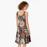 Hawaii Tartan With Hibiscus Midi Dress Polynesian Pattern Vintage LT9 - Polynesian Pride