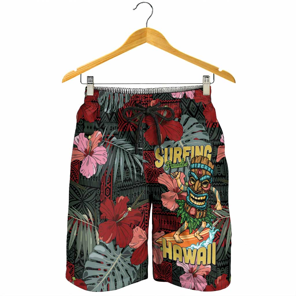 Hawaii Tiki Surfing Shorts for Men Mele Kalikimaka i Iulai!