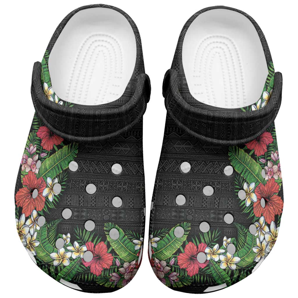 Hawaii Tropical Flowers and Leaves Clogs Shoes Tapa Pattern Colorful Mode LT03 Multicolor - Polynesian Pride