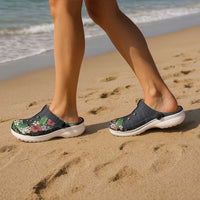 Hawaii Tropical Flowers and Leaves Clogs Shoes Tapa Pattern Colorful Mode LT03 - Polynesian Pride