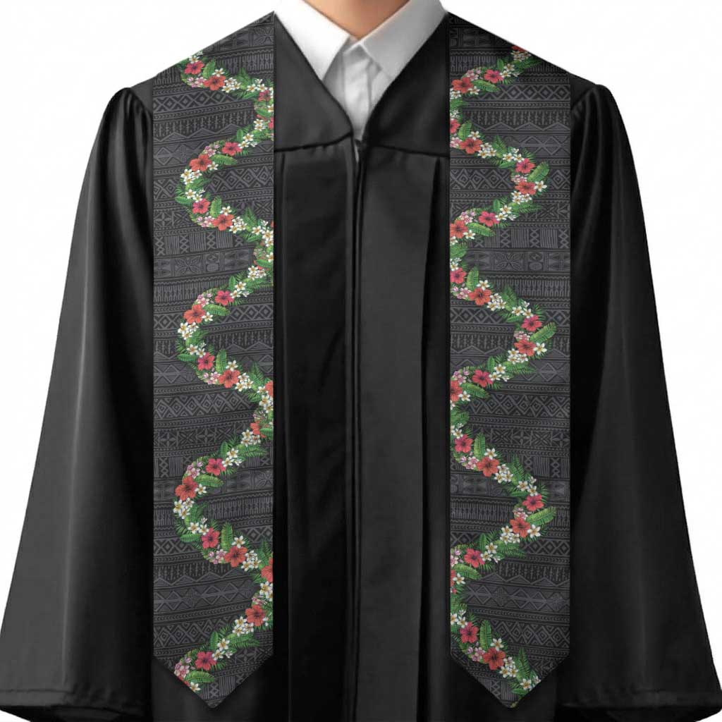 Hawaii Tropical Flowers and Leaves Graduation Stole Tapa Pattern Colorful Mode