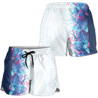 Hawaii Tropical Plant UliUli Shorts for Women Vibrant Polynesian Pattern