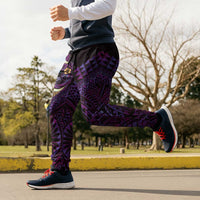 Hawaiian Abstract Sea Turtle Jogger Pants Polynesian Tapa Art and Kakau Tattoo Purple WaterColor LT03 - Polynesian Pride