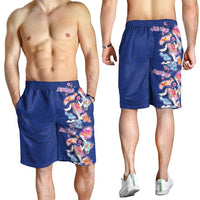 Hawaiian and Japanese Culture Together Shorts for Men Hawaiian Archipelago Shape Sea Animals LT03 - Polynesian Pride