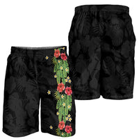 Hawaiian Hibiscus Plumeria Shorts for Men Tropical Leaves
