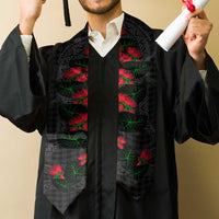 Hawaiian Kakau Art Graduation Stole Taro Leaves with Ohia Lehua and Pakala Pattern LT03 - Polynesian Pride