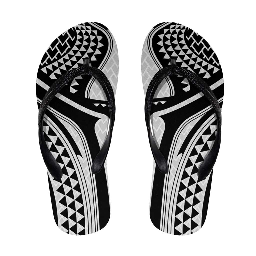 Hawaiian Kakau Art Tattoos Aquaman Style Flip Flops White Version LT03 White - Polynesian Pride