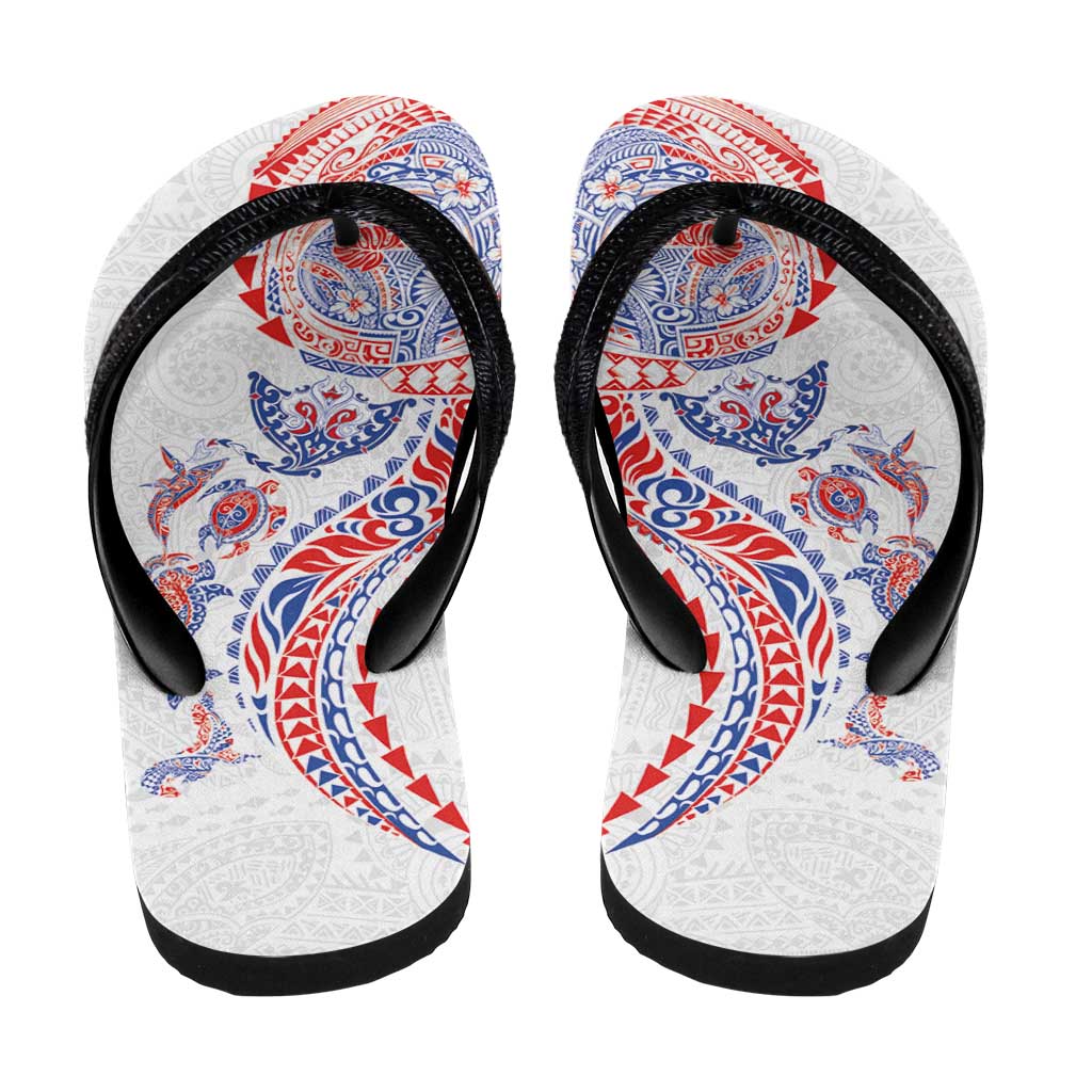 Hawaiian Kakau Tribal Sea Animals Tattoos Flip Flops Hawaii Flag Color Inspired