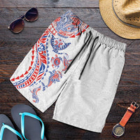 Hawaiian Kakau Tribal Sea Animals Tattoos Shorts for Men Hawaii Flag Color Inspired LT03 Multicolor - Polynesian Pride