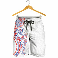 Hawaiian Kakau Tribal Sea Animals Tattoos Shorts for Men Hawaii Flag Color Inspired LT03 - Polynesian Pride