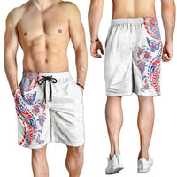 Hawaiian Kakau Tribal Sea Animals Tattoos Shorts for Men Hawaii Flag Color Inspired LT03 - Polynesian Pride