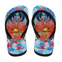 Hawaiian Love-Couple Dolphins and Flamingos Flip Flops LT03 - Polynesian Pride