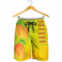 Hawaiian Mango Shorts for Men Polynesian Art Pattern and Kakau Tattoo LT03 - Polynesian Pride