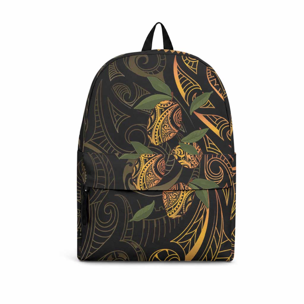 Hawaiian Mango Tribal Tattoo Backpack Gold Pacific Traditional Pattern LT9 Gold - Polynesian Pride