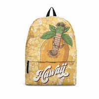 Hawaiian Mango Ukulele Backpack Retro Yellow Hibiscus Pikake Lei LT9 Yellow - Polynesian Pride
