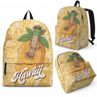 Hawaiian Mango Ukulele Backpack Retro Yellow Hibiscus Pikake Lei LT9 - Polynesian Pride