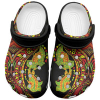 Hawaiian Manta Ray and Hammerhead Shark Tribal Tattoo Clogs Shoes with Polynesian Tribal Pattern Kanaka Maoli Flag Color LT03 Multicolor - Polynesian Pride