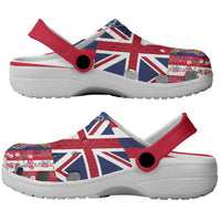 Hawaiian Manta Ray and Turtle Tribal Tattoo Clogs Shoes with Hawaii Flag and Flowers LT03
