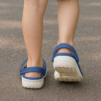 Hawaiian Monk Seal and Whale Clogs Shoes Kakau Tribal Pattern Blue Color