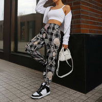 Hawaiian Ocean Seashells Jogger Pants Black Palaka Pattern