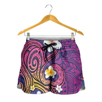 Hawaiian Octopus Tattoo and Frangipani Shorts for Women - Polynesian Pride