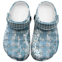 Hawaiian Ohia Lehua Lei Clogs Shoes Plaid Palaka Uliuli Omaomao Pattern LT9 Teal - Polynesian Pride