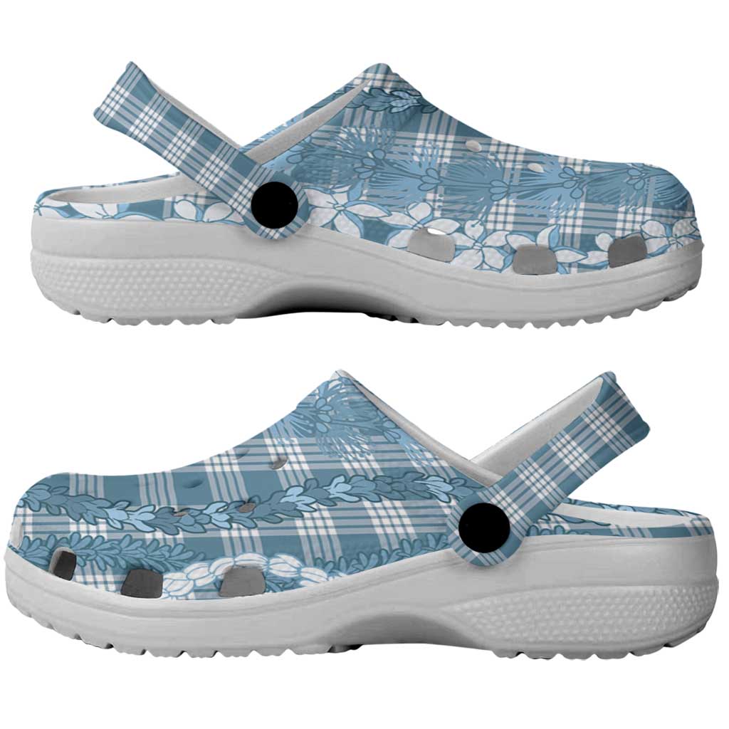 Hawaiian Ohia Lehua Lei Clogs Shoes Plaid Palaka Uliuli Omaomao Pattern LT9 - Polynesian Pride