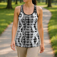 Hawaiian Ohia Lehua Lei Hollow Tank Top Plaid Palaka Eleele Pattern LT9 - Polynesian Pride