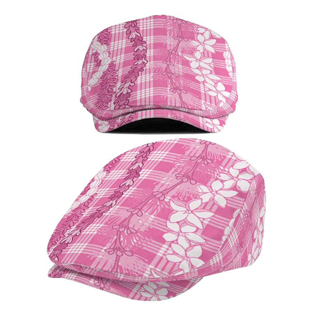 Hawaiian Ohia Lehua Lei Jeff Hat Plaid Palaka Akala Pattern - Polynesian Pride