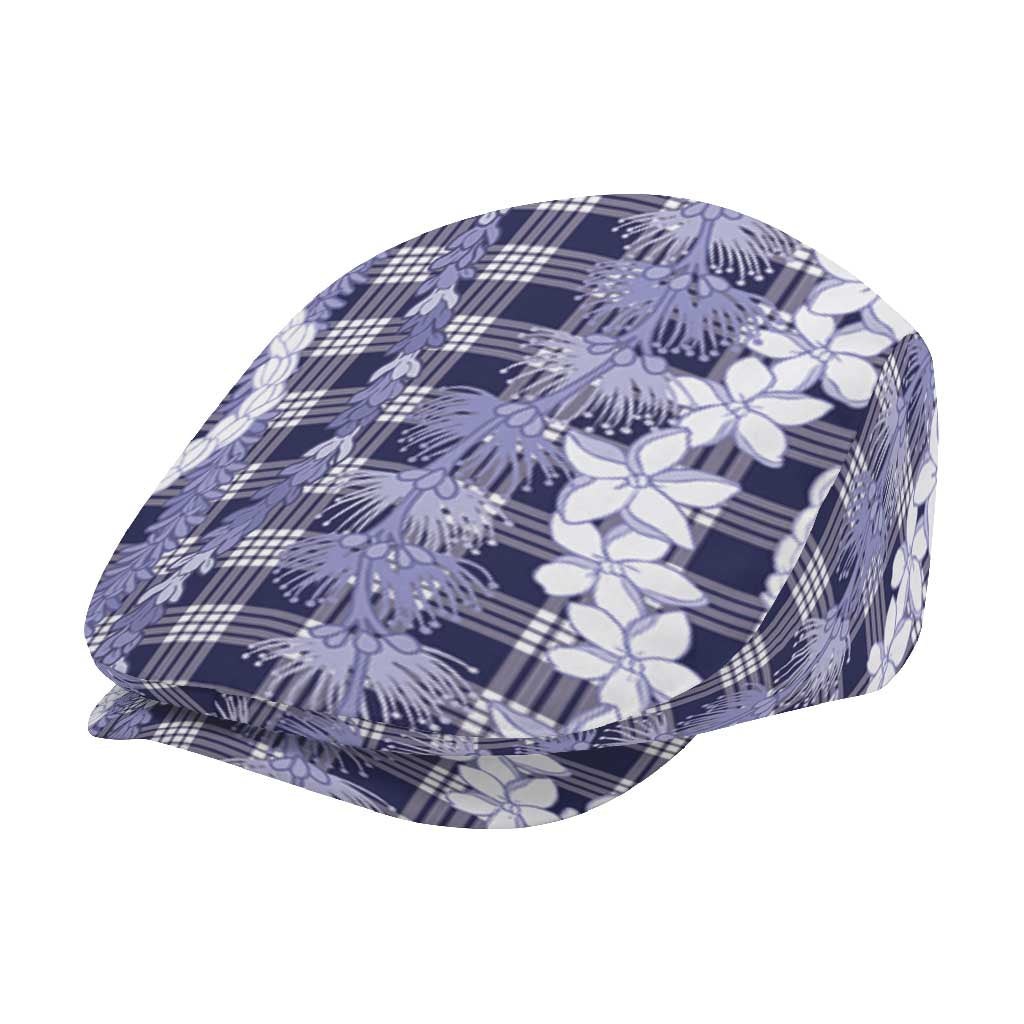 Hawaiian Ohia Lehua Lei Jeff Hat Plaid Palaka Uliuli hohonu Pattern LT9 - Polynesian Pride