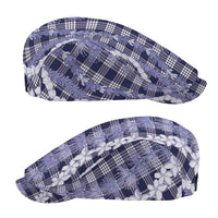 Hawaiian Ohia Lehua Lei Jeff Hat Plaid Palaka Uliuli hohonu Pattern LT9 - Polynesian Pride
