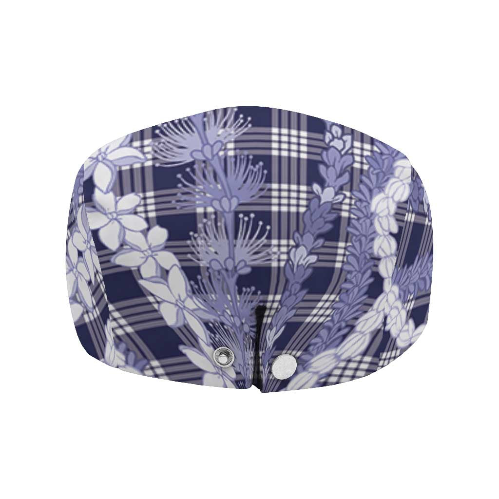 Hawaiian Ohia Lehua Lei Jeff Hat Plaid Palaka Uliuli hohonu Pattern LT9 - Polynesian Pride