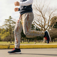 Hawaiian Ohia Lehua Lei Jogger Pants Plaid Palaka Ahiehie Pattern - Polynesian Pride