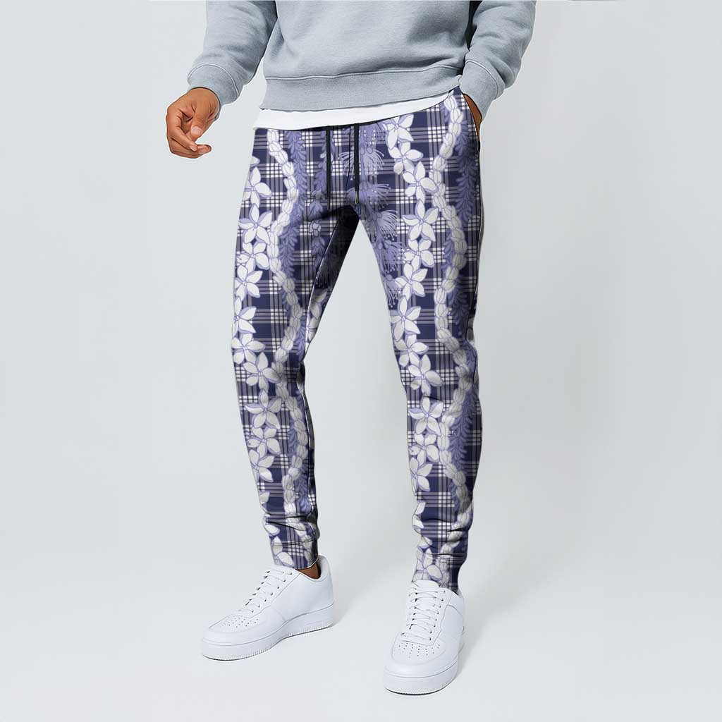 Hawaiian Ohia Lehua Lei Jogger Pants Plaid Palaka Uliuli hohonu Pattern - Polynesian Pride