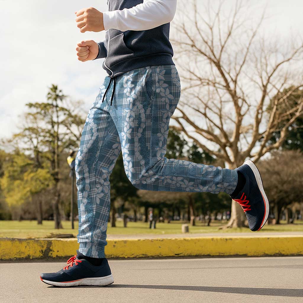 Hawaiian Ohia Lehua Lei Jogger Pants Plaid Palaka Uliuli Omaomao Pattern LT9 - Polynesian Pride