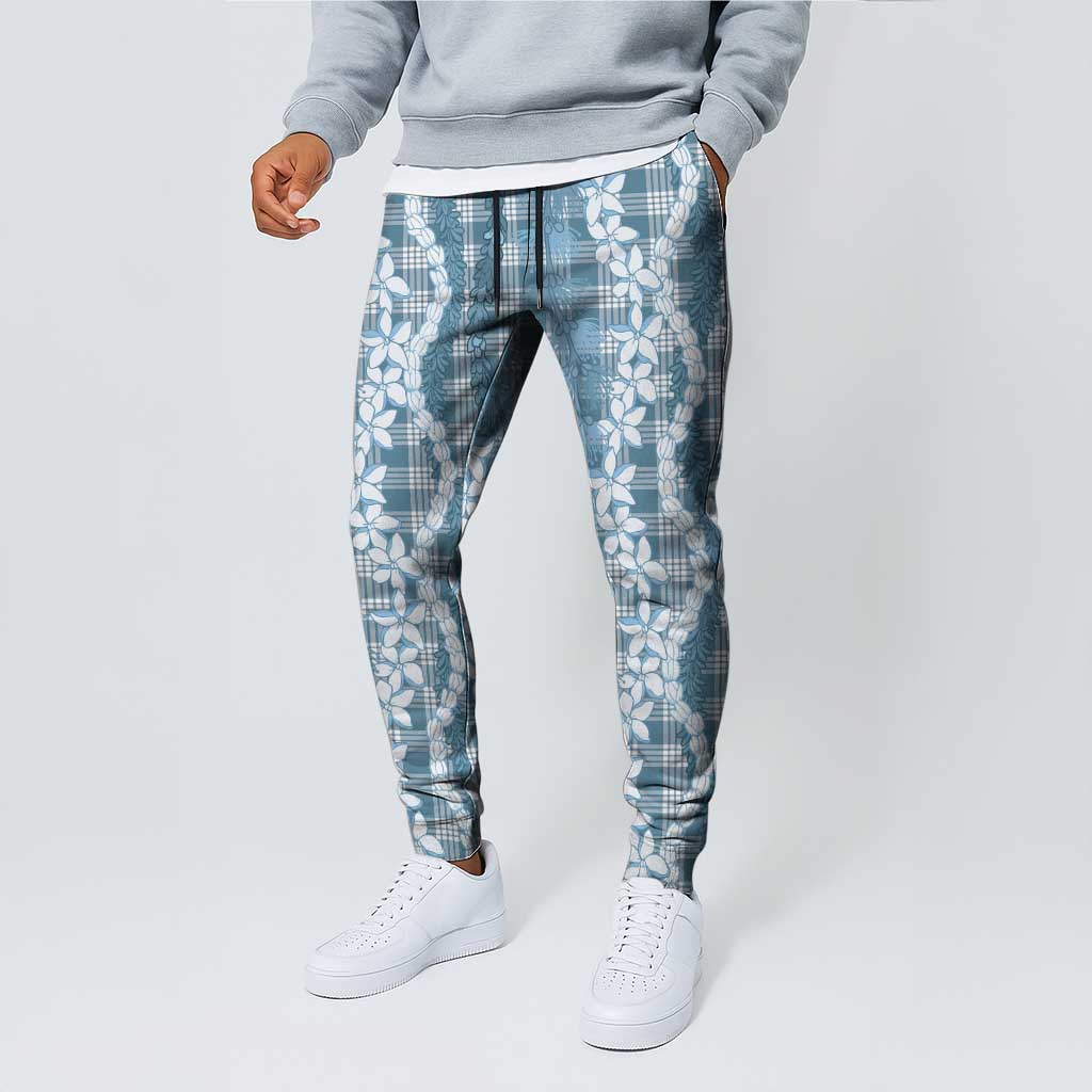 Hawaiian Ohia Lehua Lei Jogger Pants Plaid Palaka Uliuli Omaomao Pattern LT9 - Polynesian Pride